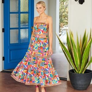 ANTONIO MELANI Giuliana Geometric Printed Coordinating Cotton Skirt